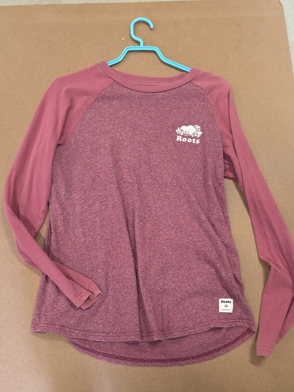 Roots Women's Dusty Maroon Long-Sleeve Raglan Tee